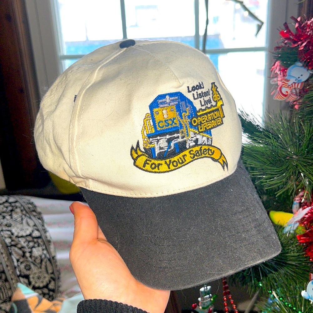 CSX Operation Lifesaver Look! Listen! Live! For Your Safety Velcroback  cap